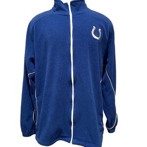 Indianapolis Colts NFL Team Apparel Mens Reebok Fleece Full Zip Jacket 2XL